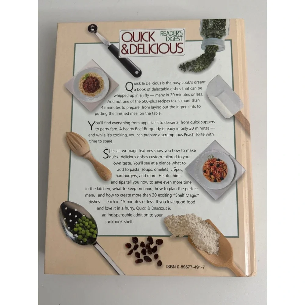 Readers Digest Quick & Delicious Cookbook How to Fix Great Meals in Minutes Hard